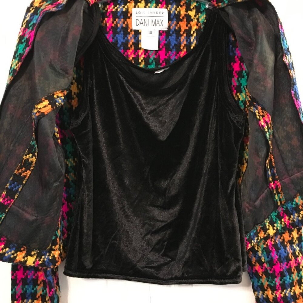Lois Snyder Dani Max Multi Colored Hounds Tooth Blazer/Tank - Picture 5 of 5